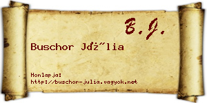 Buschor Júlia névjegykártya